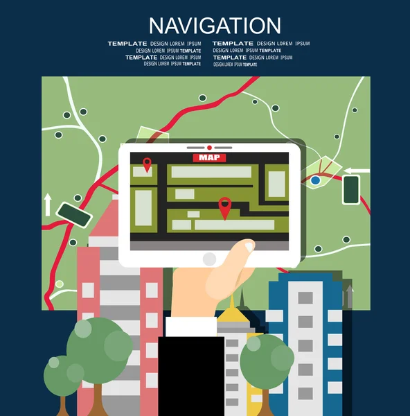 Navigation and traveling concept — Stockvector