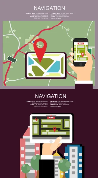 Navigation and traveling concept — Stok Vektör