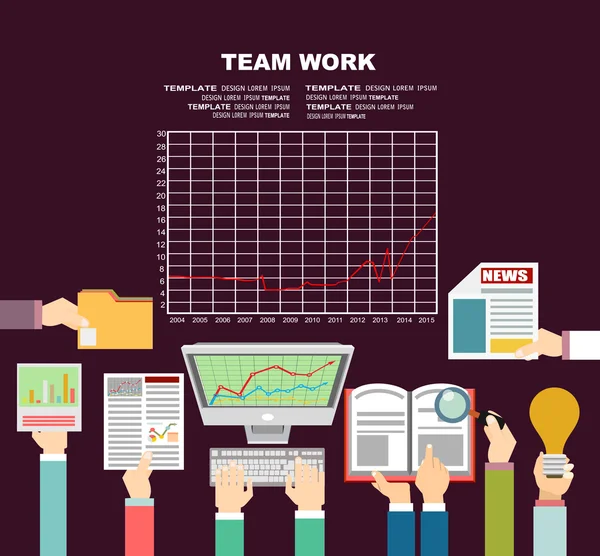 Konzepte für die Teamarbeitsstrategie — Stockvektor