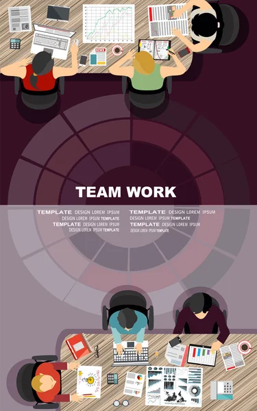 Concepts pour la stratégie de travail d'équipe — Image vectorielle