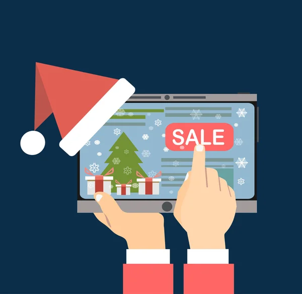 Negocios de comercio electrónico, venta de temporada de Año Nuevo — Vector de stock