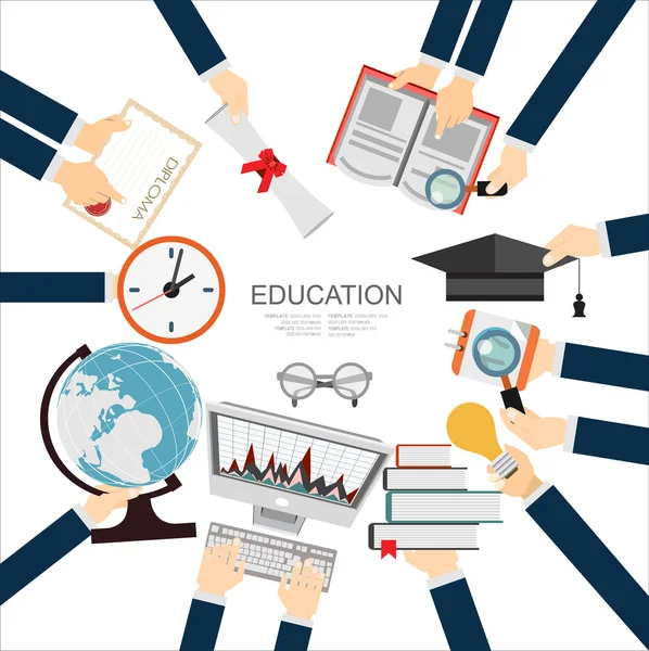 Concepto de educación iconos conjunto — Vector de stock