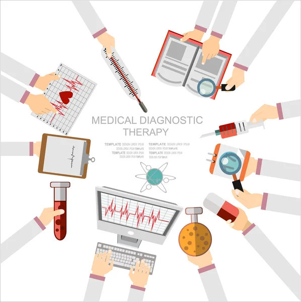 Diagnostic médical et thérapie — Image vectorielle