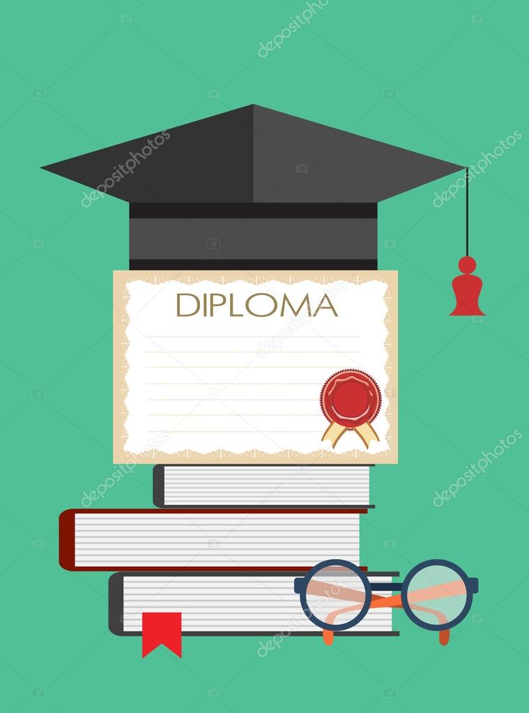 graduation cap and diploma certificate