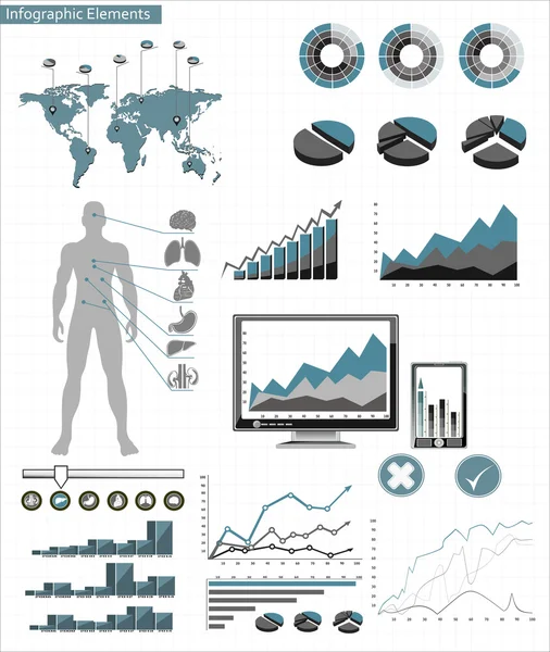 Juego de infografías médicas — Vector de stock