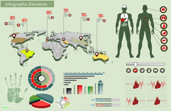 Zestaw prezentacyjny medycznych Infografika — Wektor stockowy