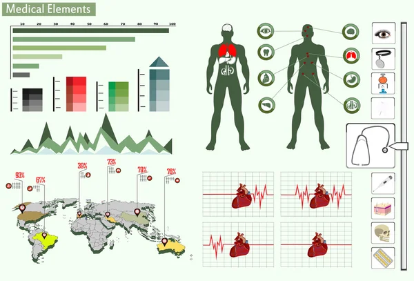 Soubor prezentace lékařské infografika — Stockový vektor