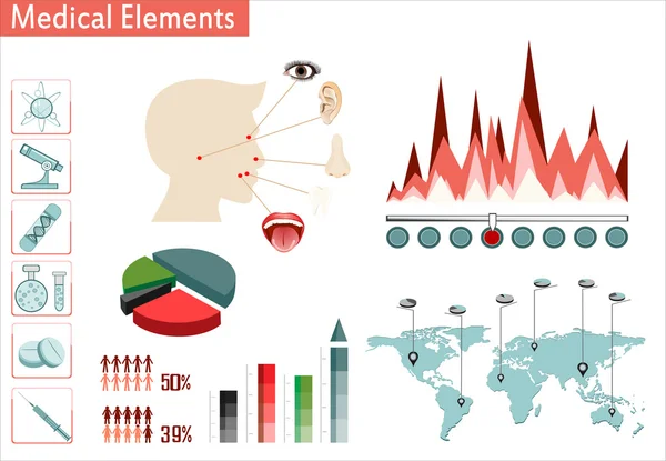 Bunte medizinische Infografiken — Stockvektor