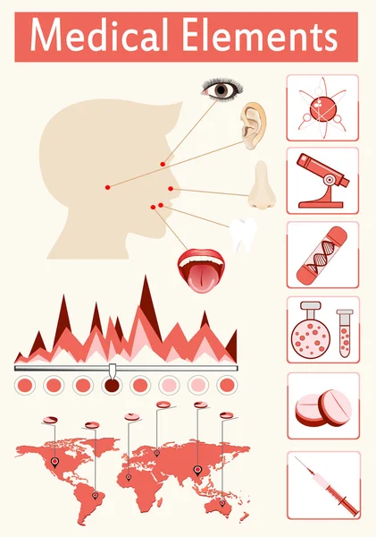 Infográficos médicos coloridos — Vetor de Stock