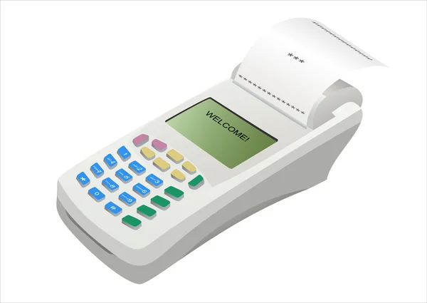 POS-terminal med sjekk – stockvektor