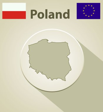 Polonya ve Avrupa Birliği bayrağı.