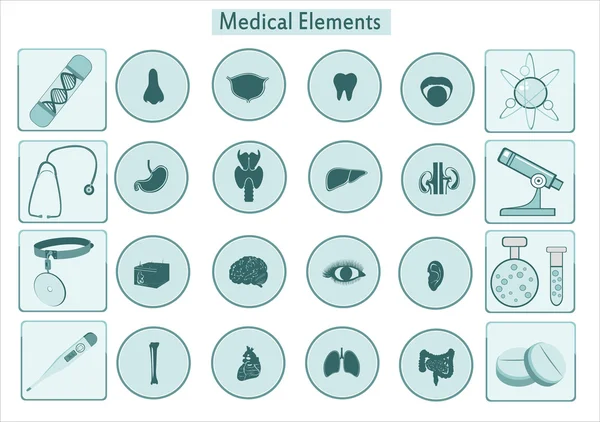 Iconos de órganos humanos — Vector de stock