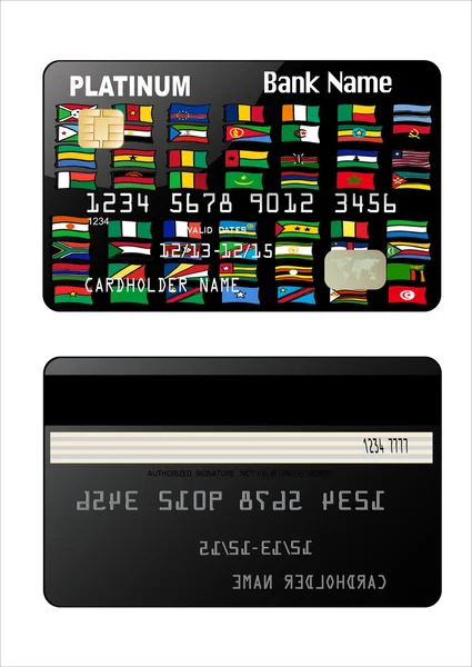 Kredi kartı iki yüzü — Stok Vektör