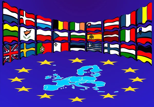 Europeiska unionen landsflaggorna — Stock vektor