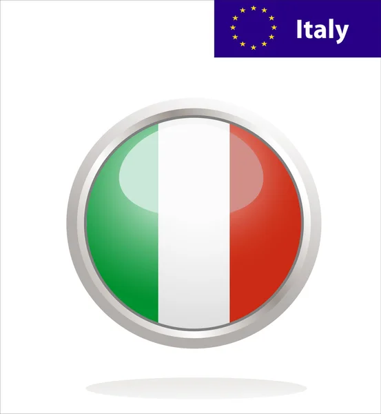 Botão bandeira itália —  Vetores de Stock