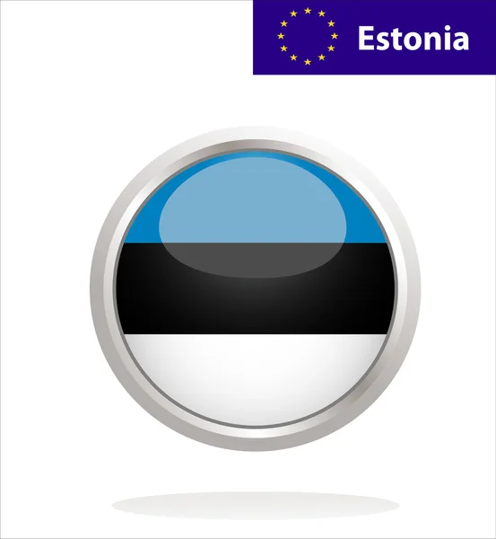 Botón bandera estonia — Archivo Imágenes Vectoriales