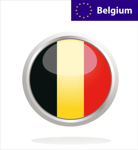 Кнопка флага Бельгии — стоковый вектор