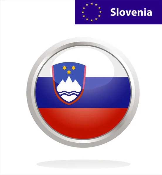 Botón bandera slovenia — Vector de stock