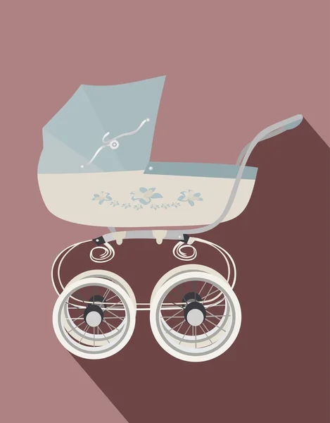 Bebé azul Pram — Vector de stock