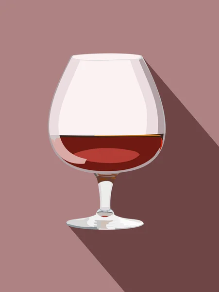 Glass of cognac or brandy — Stock Vector