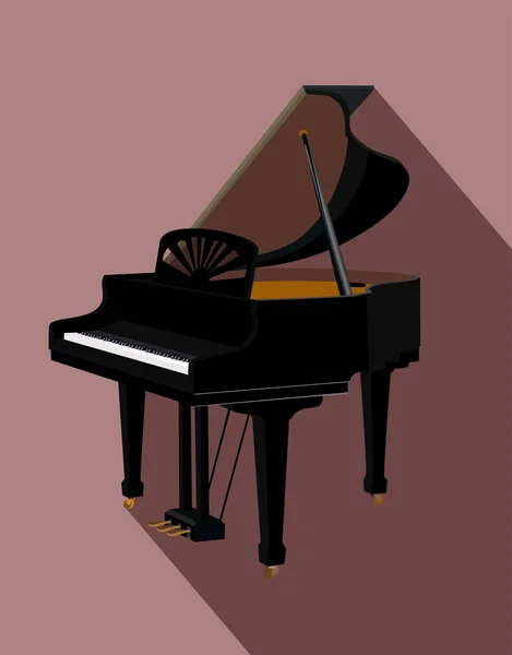 Pianoforte nero — Vettoriale Stock