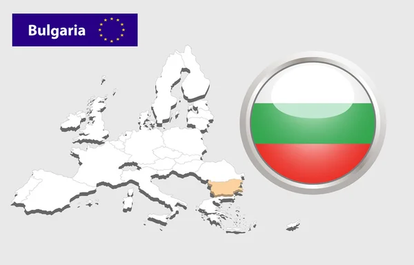 Botón de bandera bulgaria — Vector de stock