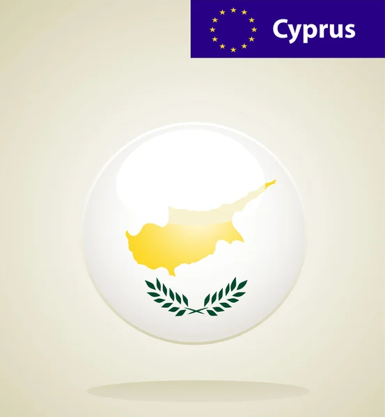 Botão bandeira cyprus — Vetor de Stock