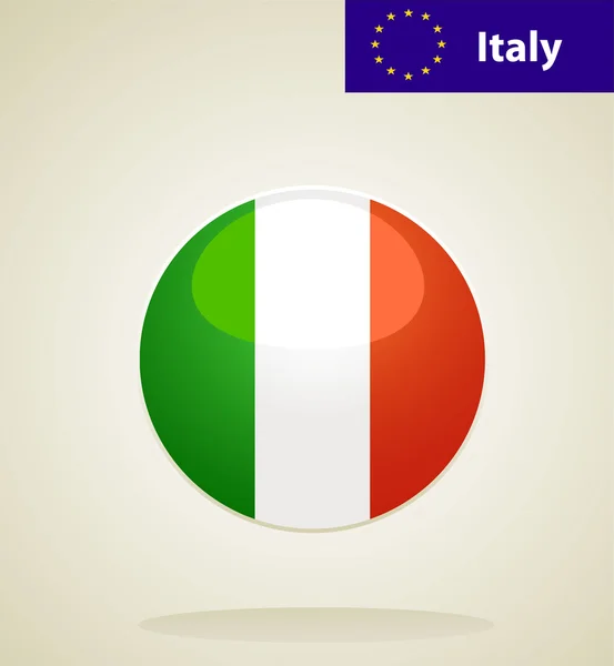 Italië vlag knop — Stockvector