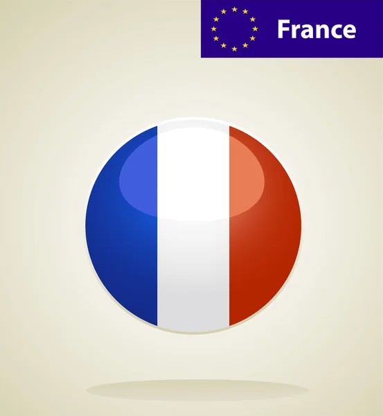 France  flag button — Stock Vector