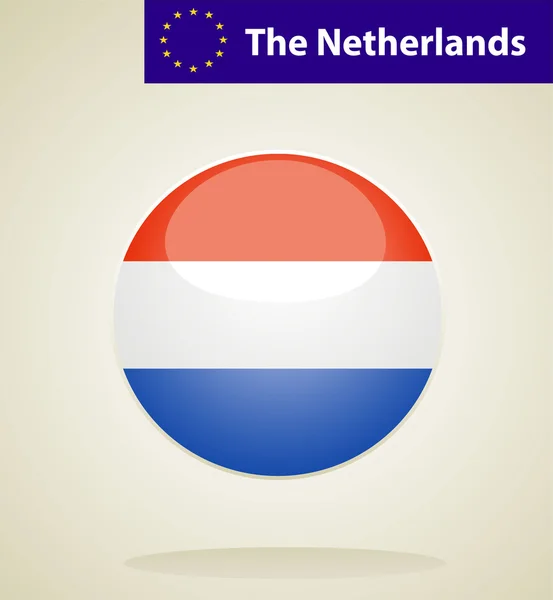 Кнопки Прапор Нідерландів — стоковий вектор