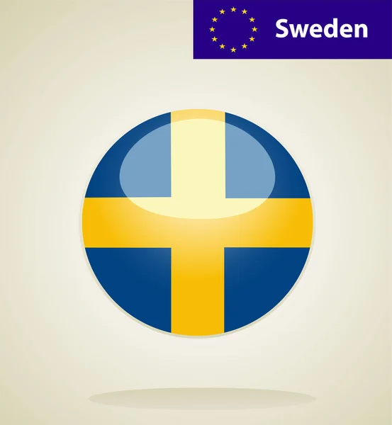 Bouton drapeau Suède — Image vectorielle