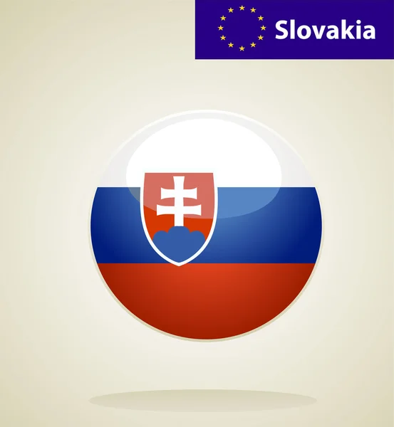 Botón de bandera de Eslovaquia — Archivo Imágenes Vectoriales
