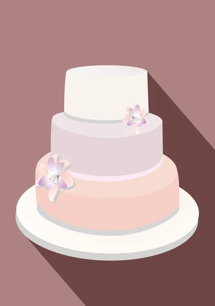Magnifique gâteau de mariage — Image vectorielle