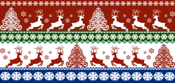 Christmas pattern with deers — Stock Vector