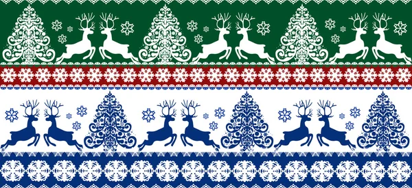 Vánoční vzor s jeleny — Stockový vektor