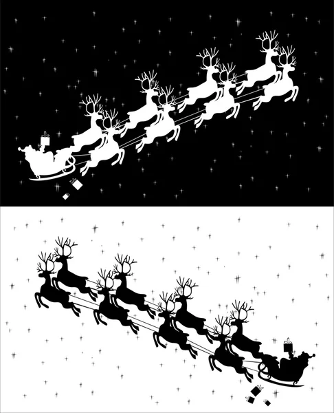 Père Noël sur un traîneau — Image vectorielle
