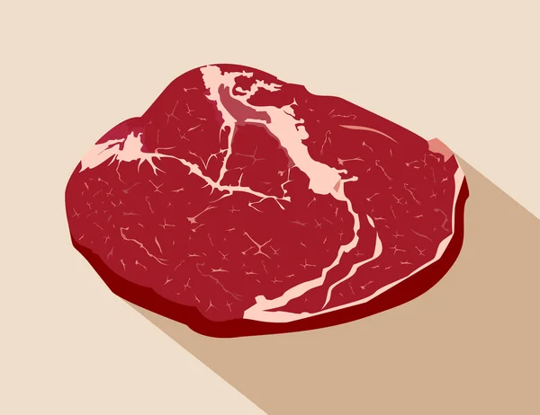 Carne cruda con hueso . — Vector de stock