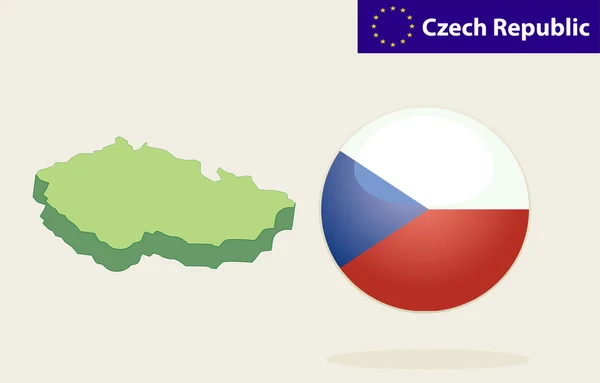 3d mapa de República Checa — Archivo Imágenes Vectoriales