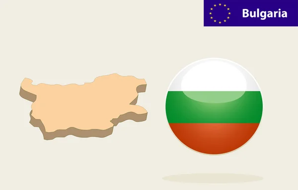 Bulgaristan'ın 3D Haritası — Stok Vektör