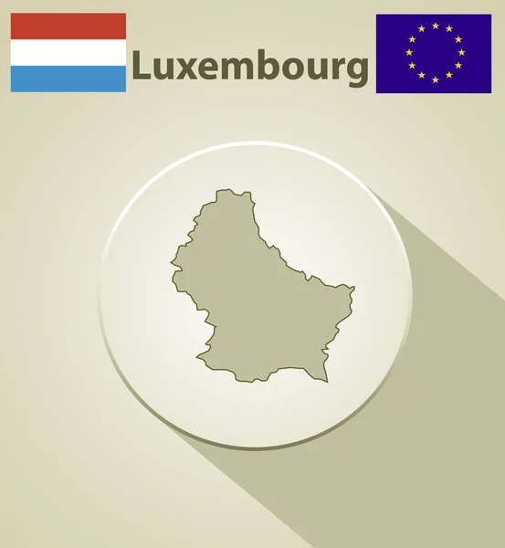 ルクセンブルク、欧州連合の旗. — ストックベクタ