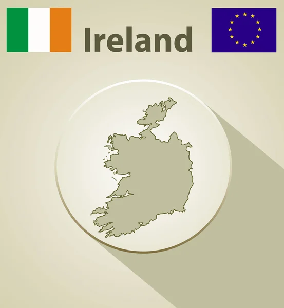 Flag of Ireland and European Union. — Stock Vector
