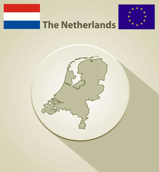 オランダ、欧州連合の旗. — ストックベクタ