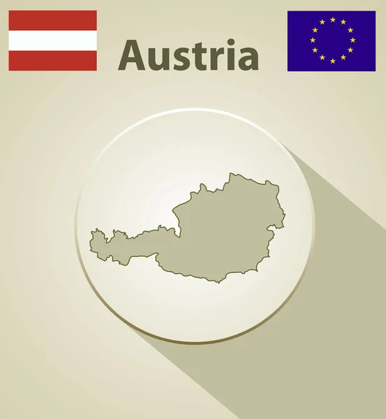 Bandera de Austria y de la Unión Europea . — Archivo Imágenes Vectoriales