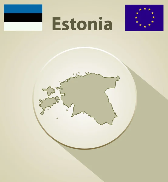 Mapa de Estonia y la Unión Europea . — Archivo Imágenes Vectoriales