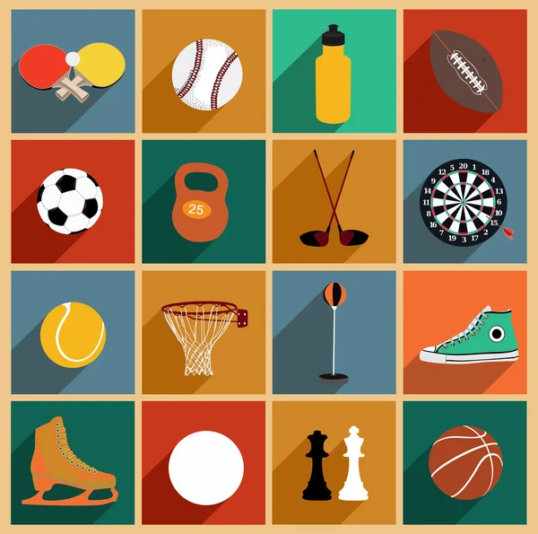 Collezione colorata di icone sportive — Vettoriale Stock