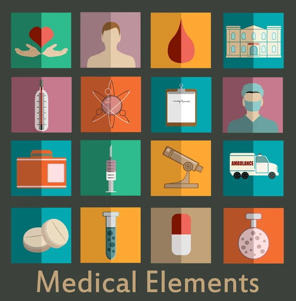 Färgglada medicinsk ikoner set — Stock vektor