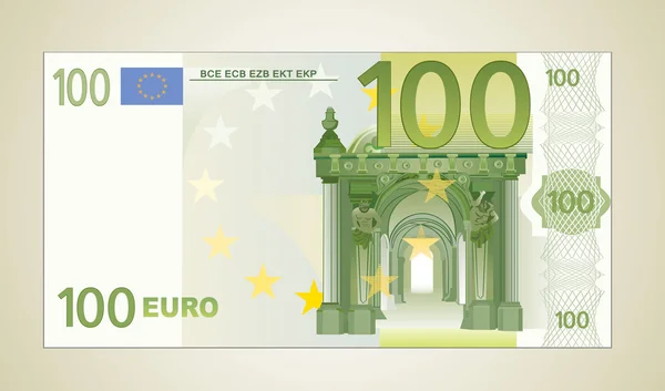 Billete de cien euros — Vector de stock