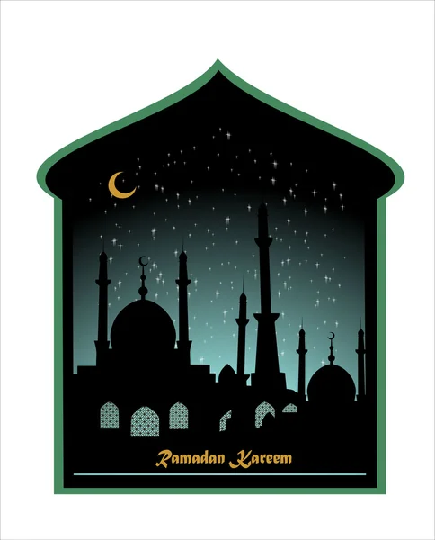 Fönstret "Ramadan Kareem" — Stock vektor