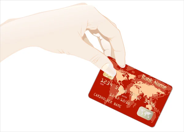 Karta kredytowa w ręku — Wektor stockowy