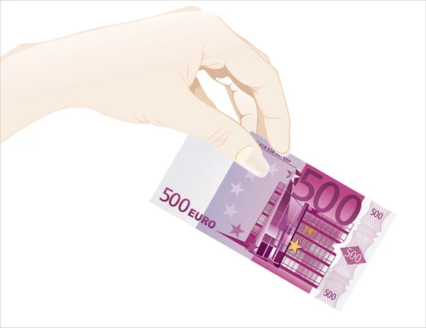 Hand holding Money banknote — Stock Vector